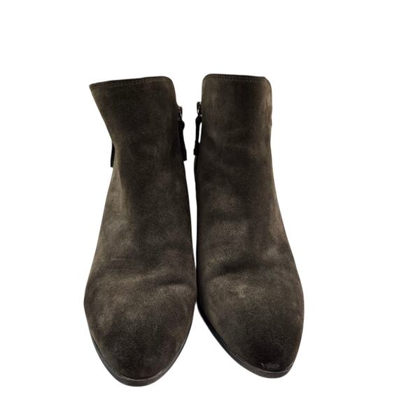 Frye Double Zip Bootie Size 10 Suede Brown Double Zip Ankle Boot Holly Judith - Picture 4 of 9